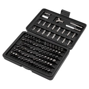 Zestaw bitów STALOWYCH CrV 25 mm magnetyczny uchwyt 60 mm + walizce 100 szt.