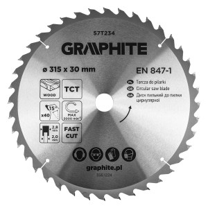 Tarcza widiowa do PILARKI piły do drewna 315x30mm 40Z GRAPHITE