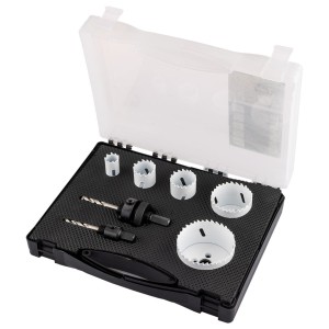 Otwornice bi-metalowe STAL HSS z adapterami 19-68 mm zestaw 7 szt. Graphite