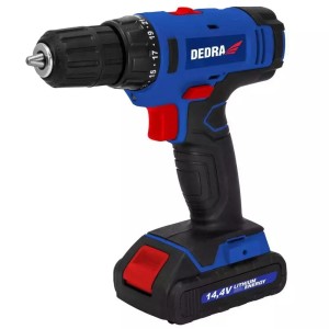 Wiertarko-wkrętarka 14,4V 1,5Ah Li-ion 2 biegi uchwyt 0,8-10mm walizka Dedra
