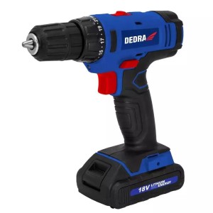 Wiertarko-wkrętarka 18V 1,5Ah Li-ion 2 biegi walizka uchwyt 0,8-10mm Dedra