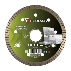 Tarcza diamentowa tnąca 115mm BELLA na mokro sucho Ferrati