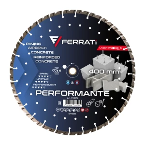 Tarcza diamentowa tnąca 400mm PERFORMANTE na mokro sucho Ferrati