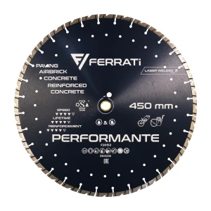 Tarcza diamentowa tnąca 450mm PERFORMANTE na mokro sucho Ferrati