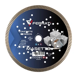 Tarcza diamentowa tnąca TURBO 230mm MASETTO na mokro sucho Ferrati