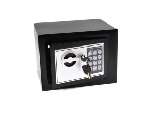 Sejf na szyfr zamek elektroniczny 21x17x17cm mały solidny Geko