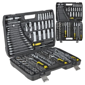 Komplet kluczy nasadowych stalowych CrV   216el. 1/4", 3/8" &  Keltin