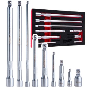 Zestaw przedłużek uchylnych 1/4" 3/8" 1/2" stalowych CrV 9 szt. Tvardy