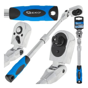 Grzechotka łamana teleskopowa ze stali CrV 3/8" 285-375mm 72T  Geko