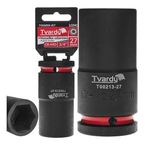 Nasadka udarowa stalowa CR-MO długa 3/4" 6-kąt 27mm  Tvardy