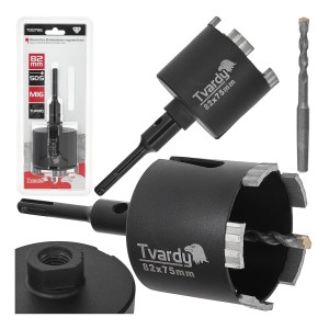 Otwornica DIAMENTOWA segmentowa 82mm turbo do BETONU żelbetonu SDS Plus M16 Tvardy