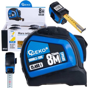 Miara zwijana nylon dwustronna z autostopem 8m/25mm KLASA I karton Geko
