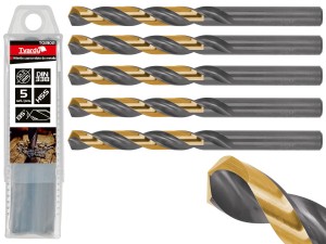 Wiertło czarno-złote do metalu ze stali szybkotnącej HSS 10. Tvardy