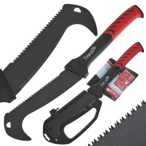 Tasak karczownik z piłą ogrodowy wytrzymałe ostrze ergonomiczna rękojeść Tvardy