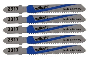 5 brzeszczotów Wolfcraft - uchwyt T, blachy, metale nieżelazne, aluminium, dokładne cięcia